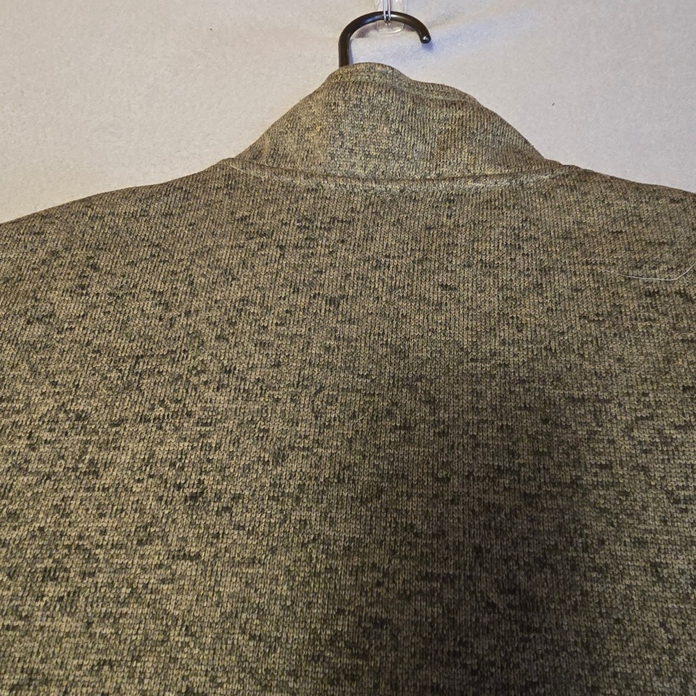 Eddie Bauer Mens XXL Quarter Zip Pullover Fleece Sweater Olive Green Marl 0162 - Picture 10 of 16